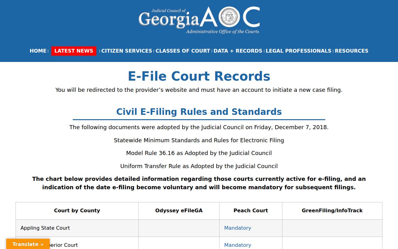 Washington County arrest warrant e-file information