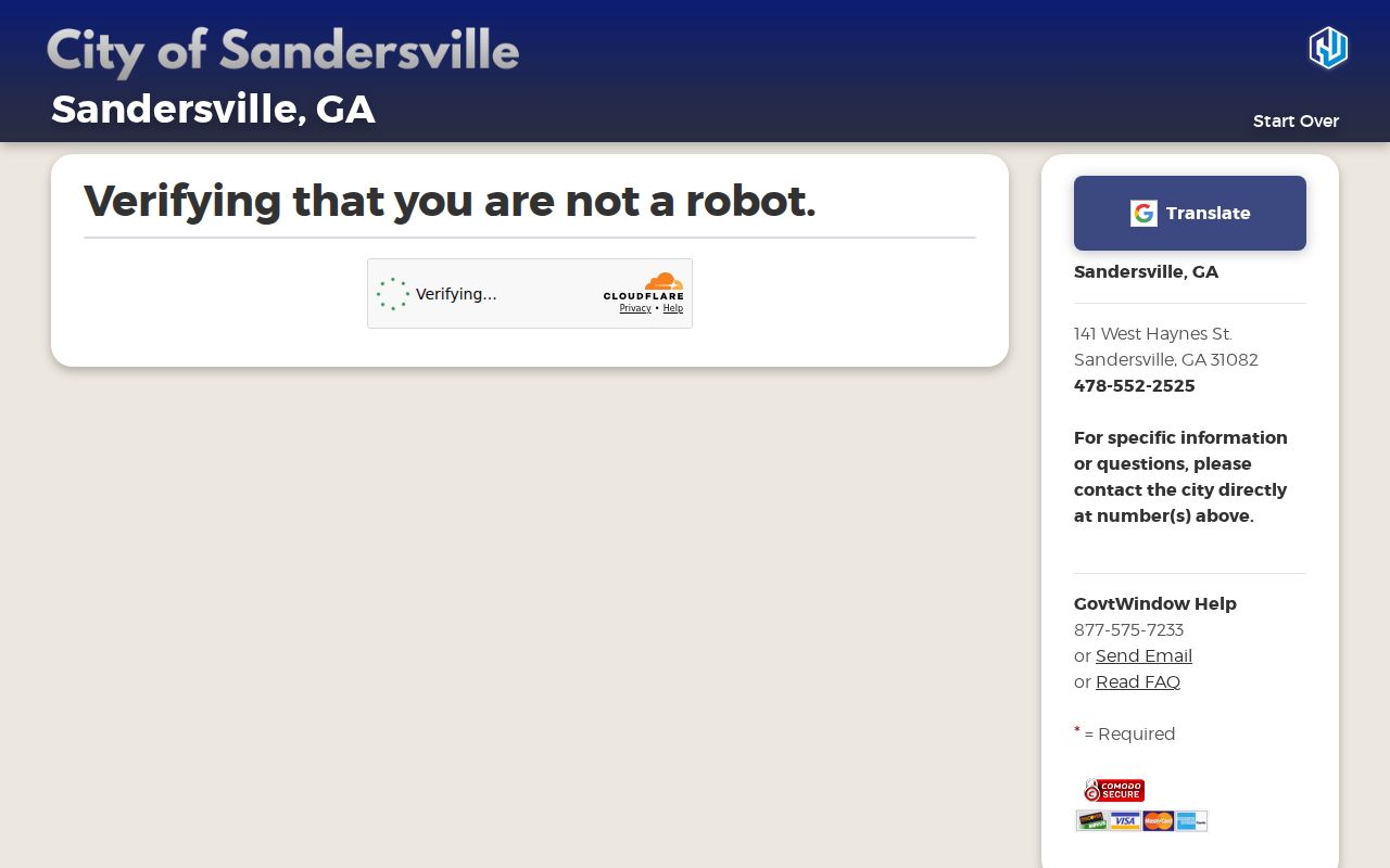Washington County traffic warrant Sandersville ticket portal